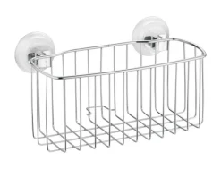 iDesign Power Lock Silver Stainless Steel Shower Basket