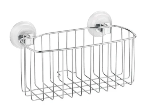 iDesign Power Lock Silver Stainless Steel Shower Basket