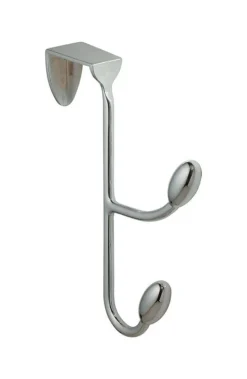 iDesign Silver Steel Medium Orbinni Over the Door Double Hook 10 lb. cap. 1 pk