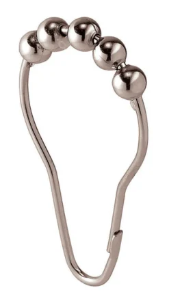 iDesign Silver Steel Shower Curtain Rings (Pack of 6)