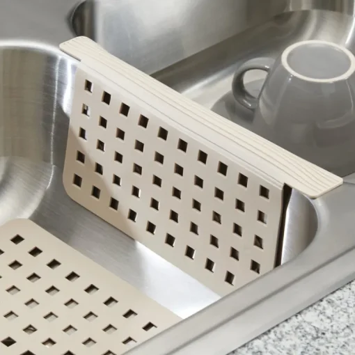 iDesign Taupe Plastic Sink Divider Mat