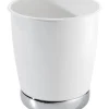 iDesign York 2.38 gal White Steel Classic American Trash Can
