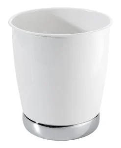 iDesign York 2.38 gal White Steel Classic American Trash Can