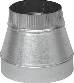 Imperial Gray Galvanized Steel 28 ga. Crimp on Small End Furnace Pipe Reducer 9 x 8 Dia. in.
