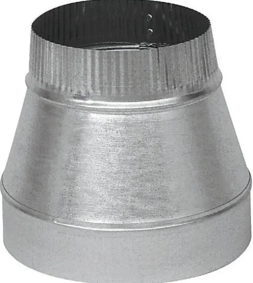 Imperial Gray Galvanized Steel 28 ga. Crimp on Small End Furnace Pipe Reducer 9 x 8 Dia. in.