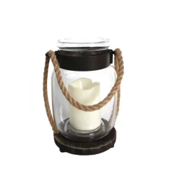 Infinity 9 in. Glass/Metal Hanging Lantern (Pack of 4)