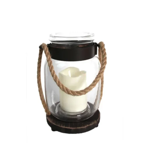Infinity 9 in. Glass/Metal Hanging Lantern (Pack of 4)