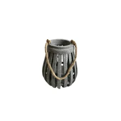 Infinity 11 in. Wood Cement Look Hanging Lantern Gray (Pack of 2)