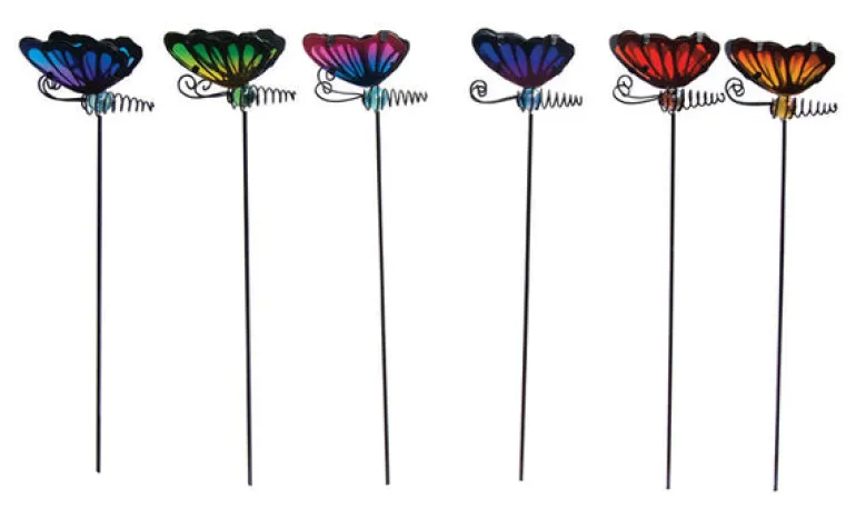 Infinity Assorted Colors Metal Outdoor Garden Stake 2.76 L x 12.4 H x 1.5 W in. (Pack of 24)