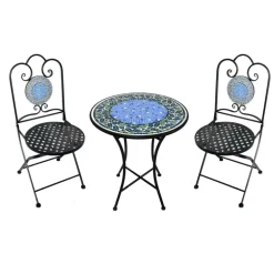 Infinity Infinity 3 pc Black Steel Casual Bistro Set