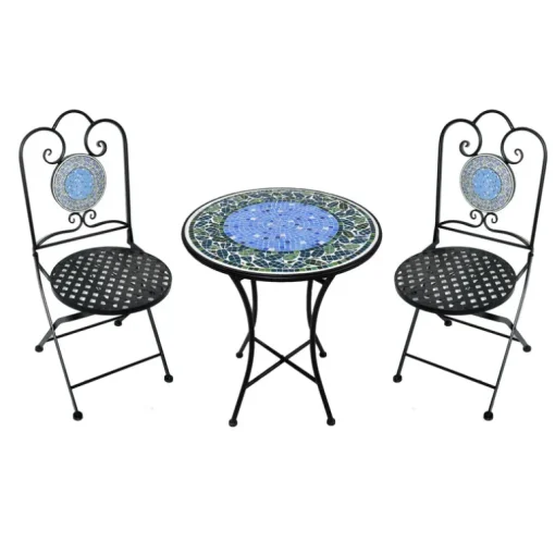 Infinity Infinity 3 pc Black Steel Casual Bistro Set