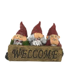 Infinity Polyresin Multi-color 6.93 in. Welcome Garden Gnome Statue (Pack of 6)