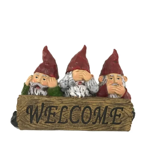 Infinity Polyresin Multi-color 6.93 in. Welcome Garden Gnome Statue (Pack of 6)