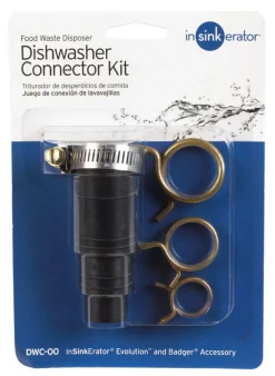 InSinkErator Black Disposal Drain Dishwasher Connector Kit with Hose Clamp and 3-Spring Clamps