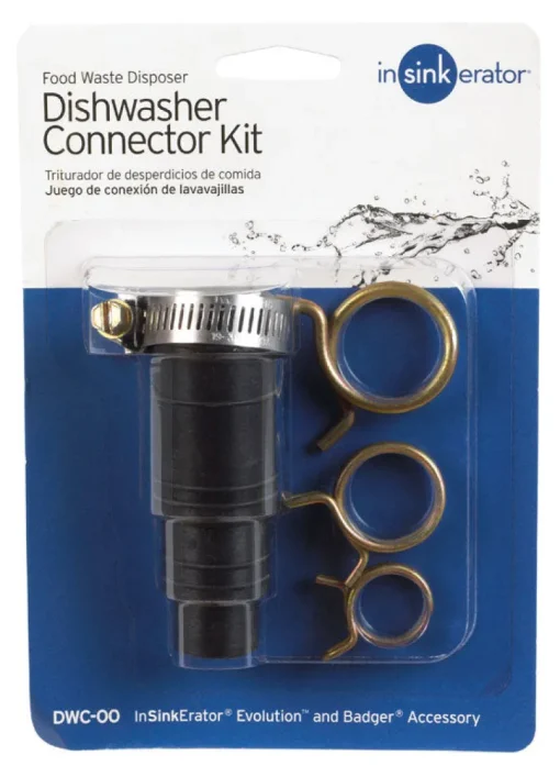 InSinkErator Black Disposal Drain Dishwasher Connector Kit with Hose Clamp and 3-Spring Clamps