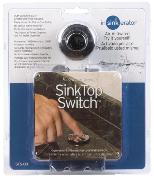InSinkErator Garbage Disposal Sink Top Switch Chrome/White Plastic