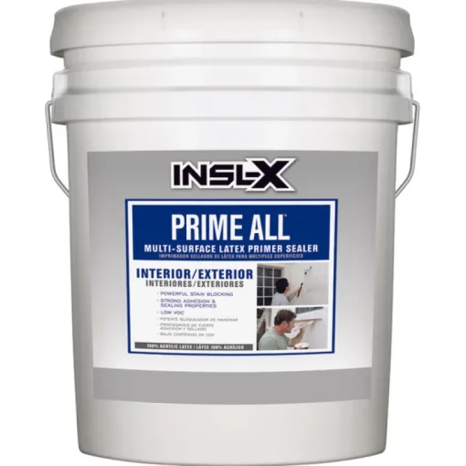 INSL-X Prime All White Flat Water-Based Acrylic Latex Multi-Surface Primer Sealer 5 gal.