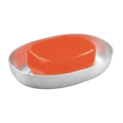 InterDesign 39310 5.2" X 3.7" X 1.02" Brushed Aluminum Alumina Soap Dish