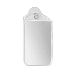 InterDesign 93541 8.5" X 1" X 5.5" Clear Una Suction Shower Fog Away Shaving Mirror (Pack of 4)