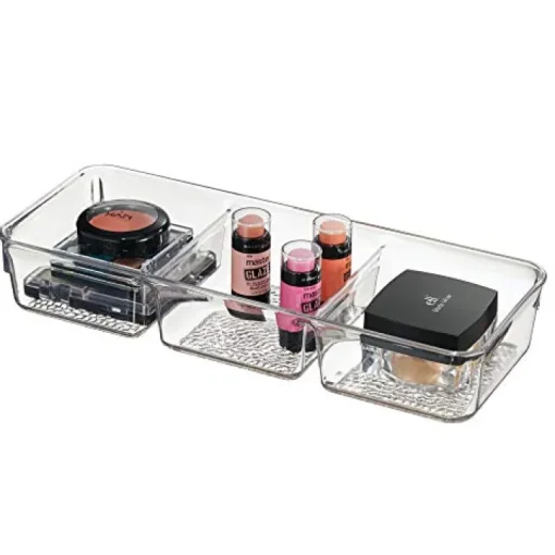InterDesign 48950 Clear 3 Section Rain Tray (Pack of 6)