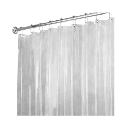 InterDesign 72 in. H x 72 in. W Clear Solid Shower Curtain Liner PEVA (Pack of 2)