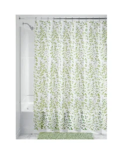 InterDesign 72 in. H x 72 in. W Green Vines Shower Curtain PEVA (Pack of 2)