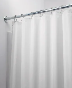 InterDesign 78 in. H x 54 in. W White Solid Shower Curtain Polyester (Pack of 4)