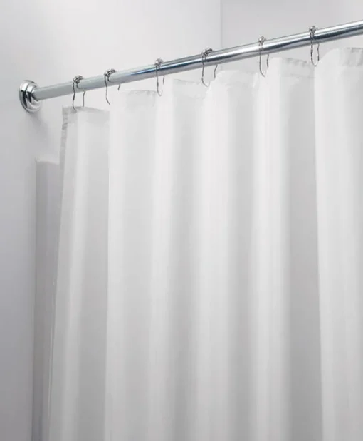InterDesign 78 in. H x 54 in. W White Solid Shower Curtain Polyester (Pack of 4)