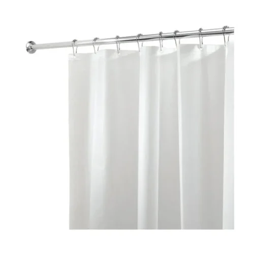 InterDesign 72 in. H x 72 in. W White Solid Shower Curtain Liner PEVA (Pack of 4)