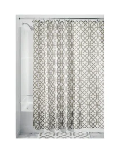 InterDesign 72 in. H x 72 in. W Beige Trellis Shower Curtain Polyester (Pack of 2)