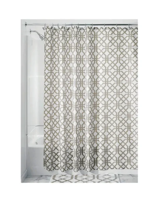 InterDesign 72 in. H x 72 in. W Beige Trellis Shower Curtain Polyester (Pack of 2)