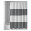 InterDesign 72 in. H x 72 in. W Gray/White Stripes Shower Curtain Polyester (Pack of 2)