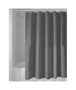 InterDesign 72 in. H x 72 in. W Charcoal Gray Solid Shower Curtain Polyester (Pack of 4)