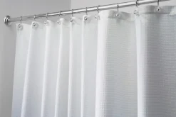 InterDesign 54 in. H x 78 in. W White Carlton Shower Curtain Polyester (Pack of 4)