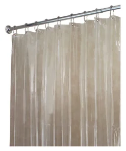 InterDesign 72 in. H x 96 in. W Clear Solid Shower Curtain Liner Vinyl (Pack of 4)