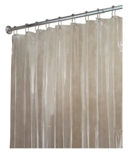 InterDesign 72 in. H x 96 in. W Clear Solid Shower Curtain Liner Vinyl (Pack of 4)