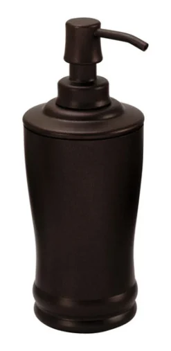 InterDesign Olivia Line Soap Dispenser 8 in. H x 3-1/2 in. W x 3-1/2 in. L Bronze Steel
