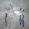 InterDesign Rain Power lock Soap Dish 2.2 in. H x 7.5 in. W x 6.1 in. L Clear Plastic