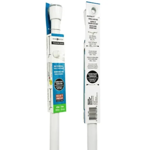 InterDesign Cameo Shower Curtain Rod 75 in. L White