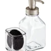 InterDesign Cora Soap Pump And Side Caddy 8 in. H x 5.5 in. W x 3.2 in. L Satin Clear Glass (Pack of 2)