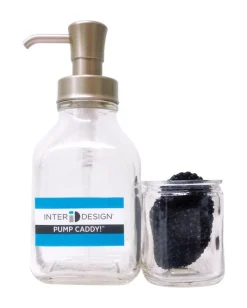 InterDesign Cora Soap Pump And Side Caddy 8 in. H x 5.5 in. W x 3.2 in. L Satin Clear Glass (Pack of 2)