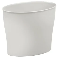 InterDesign Nuvo Gray Plastic Oval Wastebasket