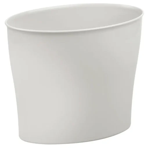 InterDesign Nuvo Gray Plastic Oval Wastebasket