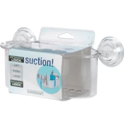 InterDesign Power Lock Shower Basket 4.5 in. H x 10 in. W x 4.6 in. L Clear Plastic (Pack of 4)