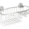 InterDesign Reo Power Lock Silver Stainless Steel Shower Basket