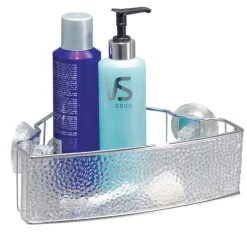 InterDesign Shower Basket 3.3 in. H x 1.7 in. W x 10 in. L Polished Chrome Clear Steel (Pack of 4)