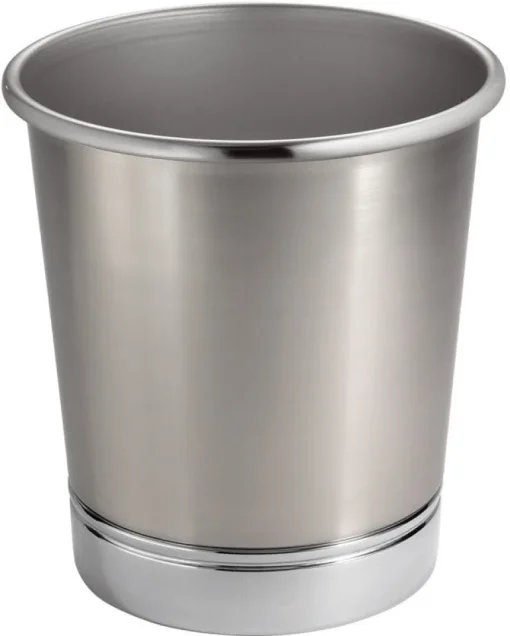 InterDesign Silver York Wastebasket (Pack of 2)