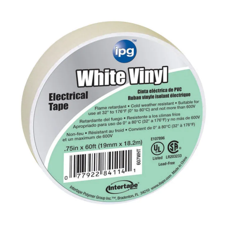 IPG .75 in. W X 60 ft. L White Vinyl Electrical Tape