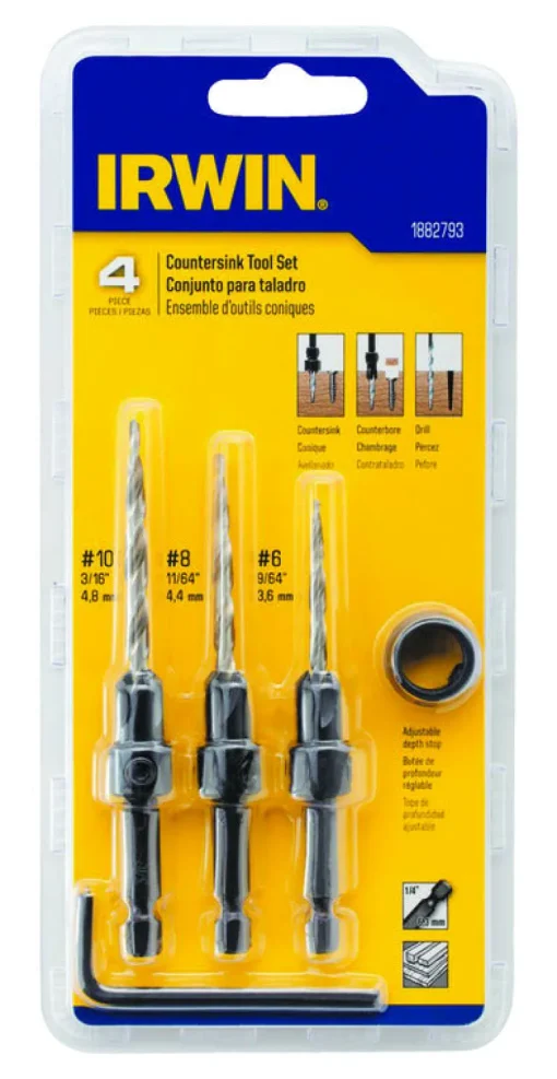 Irwin #6, #8 and #10 Countersink Set 4 pc