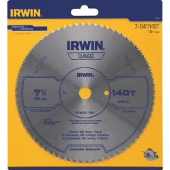 Irwin 7-1/4 in. D X 5/8 in. Classic Steel Circular Saw Blade 140 teeth 1 pk